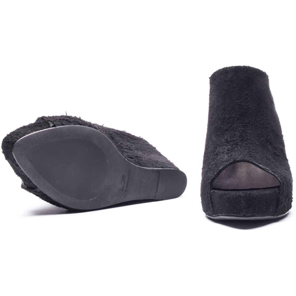MAXIME long haired suede BLACK