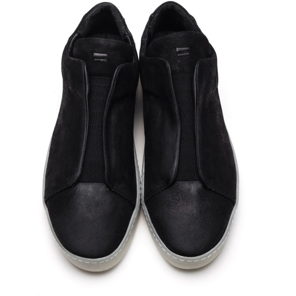 Riley Waxed Suede - Black/Transparent sole