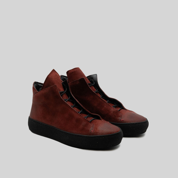 RENATO waxed suede OXBLOOD/BLACK