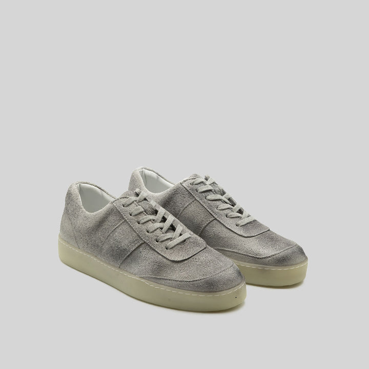 HALVOR waxed suede WHITE