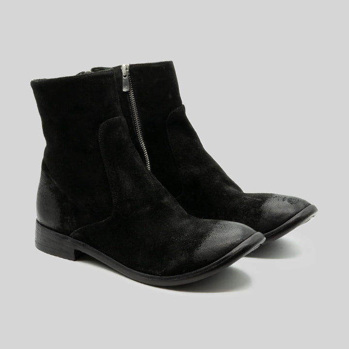 GAETANO waxed suede BLACK