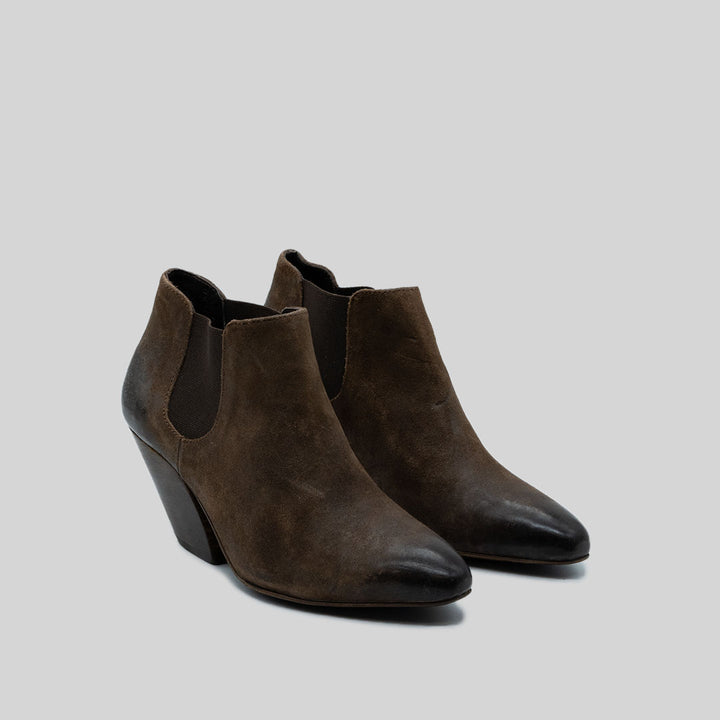 MARIELLA waxed suede TOBACCO