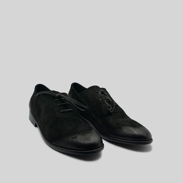 GILLI waxed suede BLACK