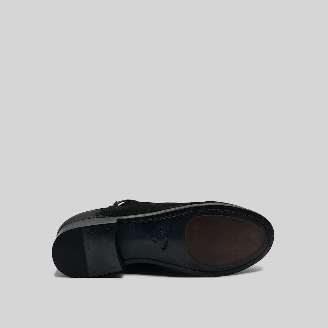 GILLI waxed suede BLACK