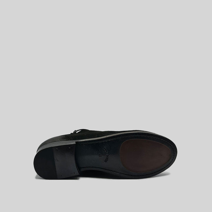 GILLI waxed suede BLACK