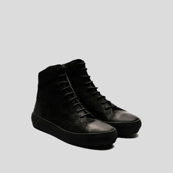 OLLIE waxed suede BLACK