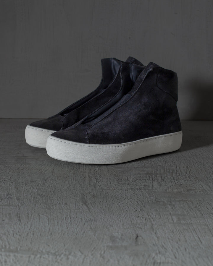 WALTER waxed suede BLACK/WHITE