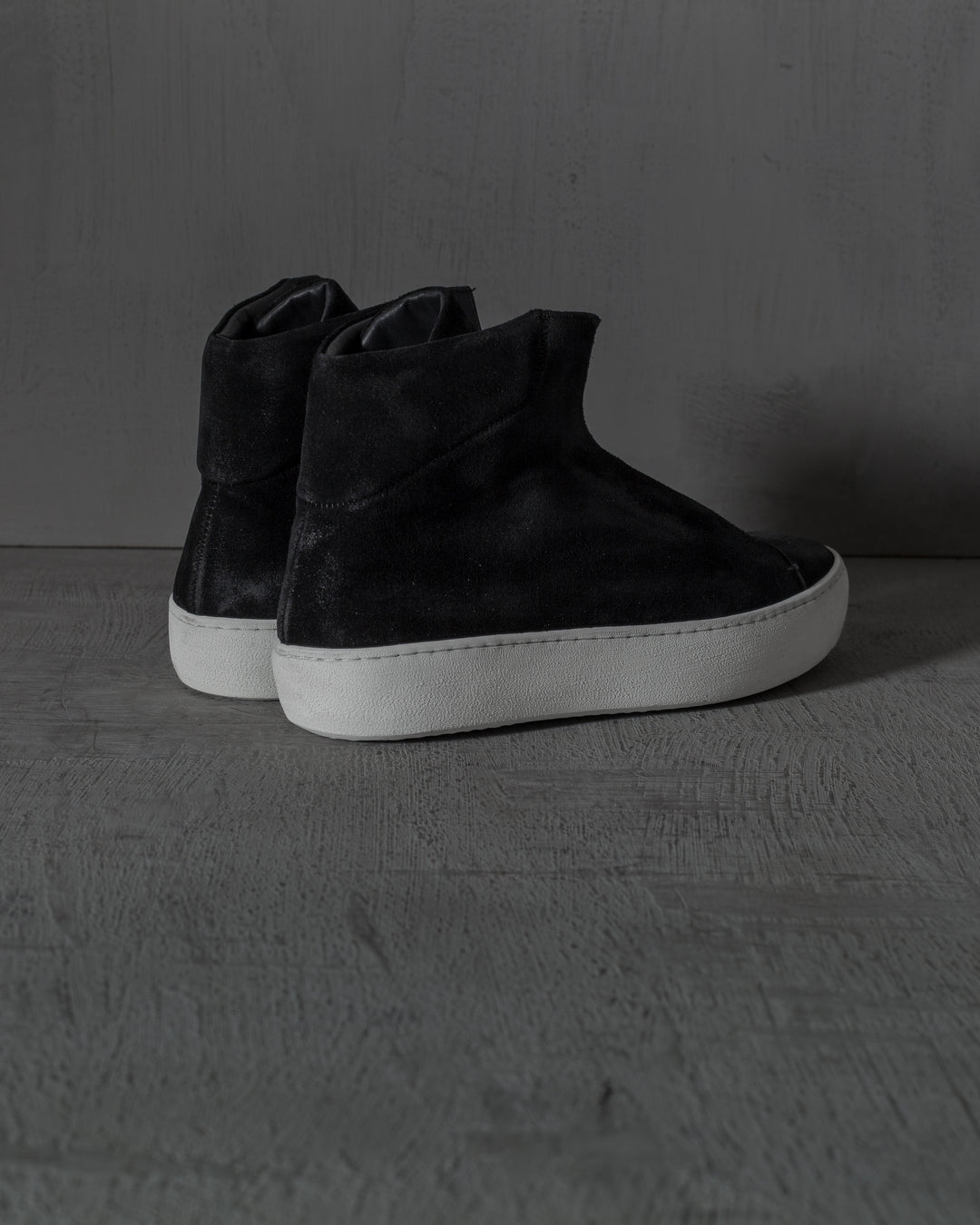 WALTER waxed suede BLACK/WHITE