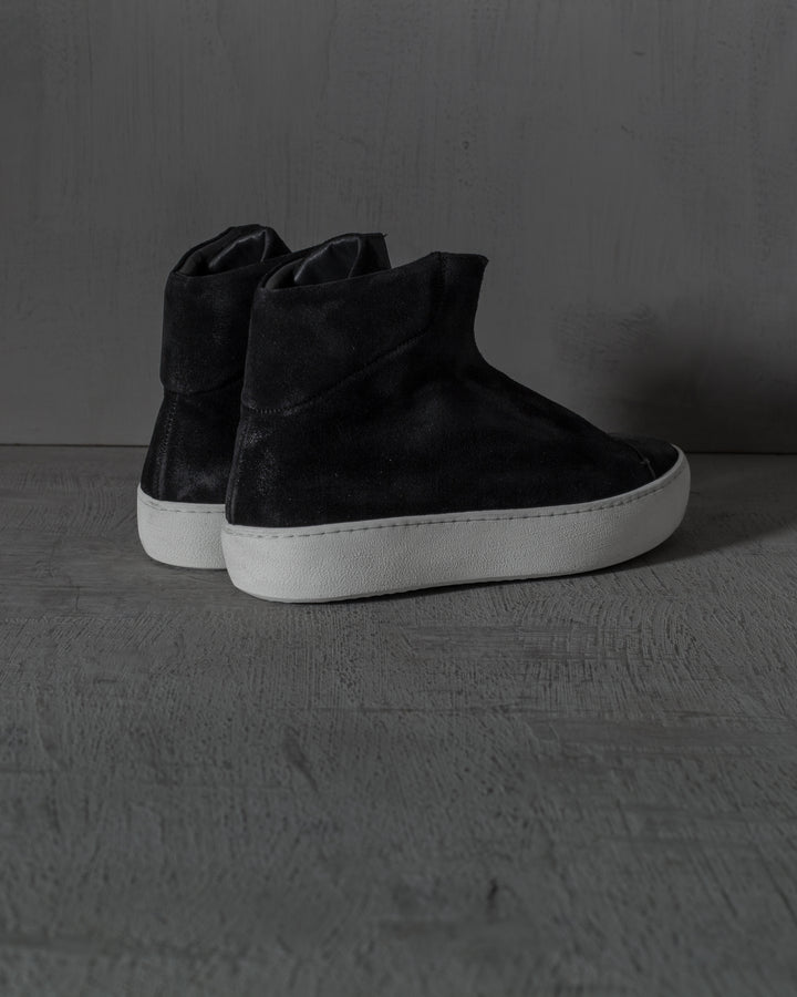 WALTER waxed suede BLACK/WHITE