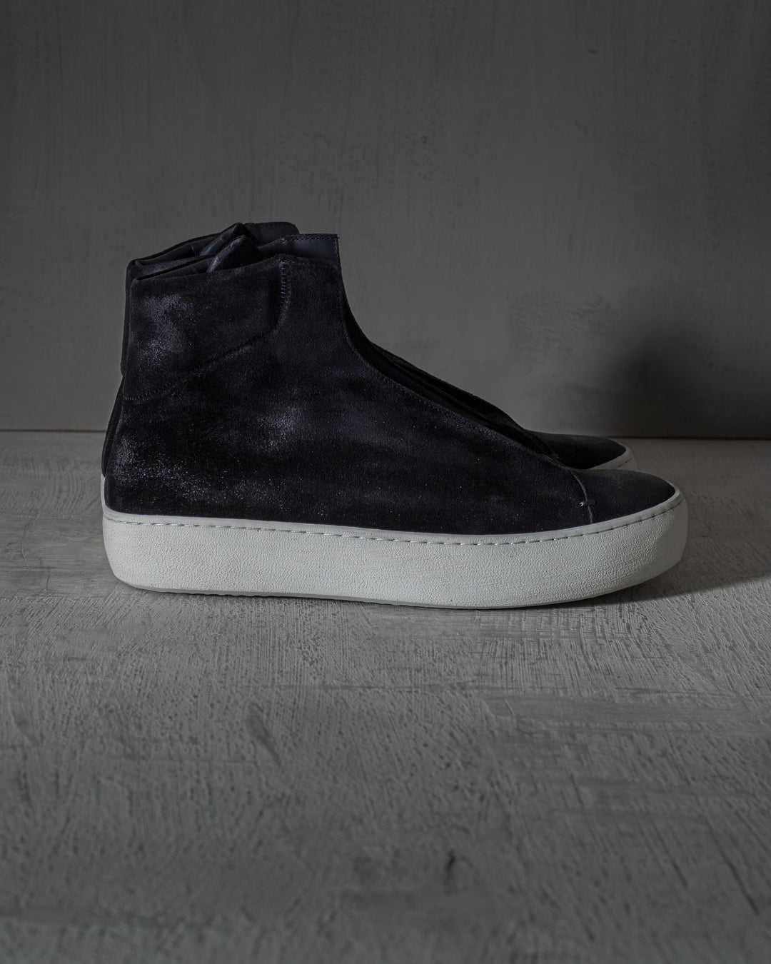 WALTER waxed suede BLACK/WHITE