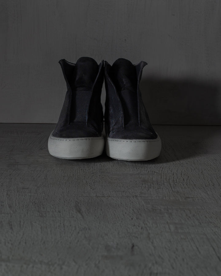 WALTER waxed suede BLACK/WHITE