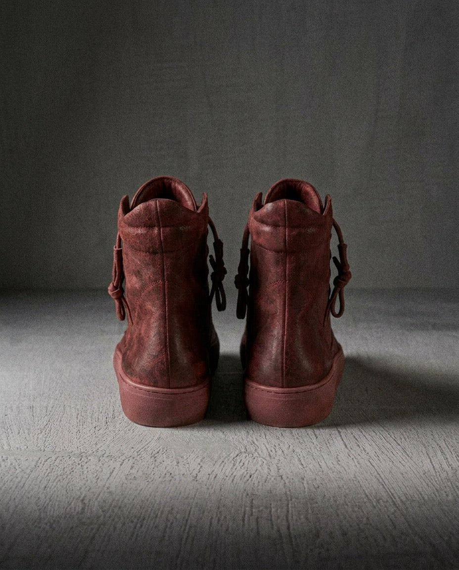 TARO waxed suede OXBLOOD