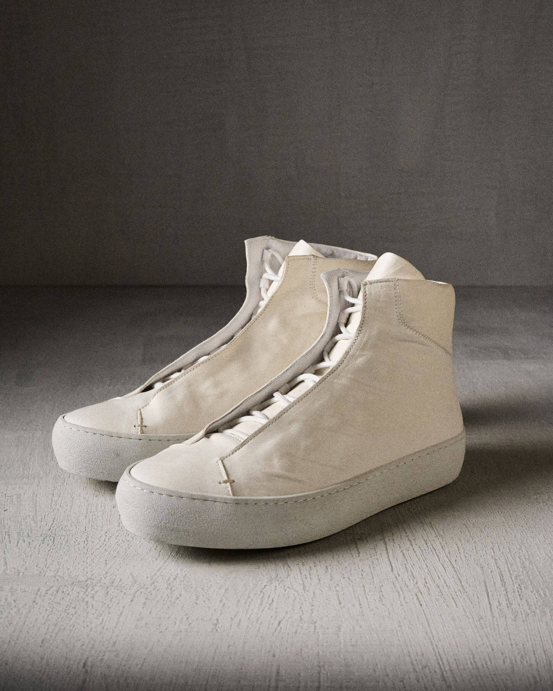 Mariano men's offwhite and white leather boot front side view