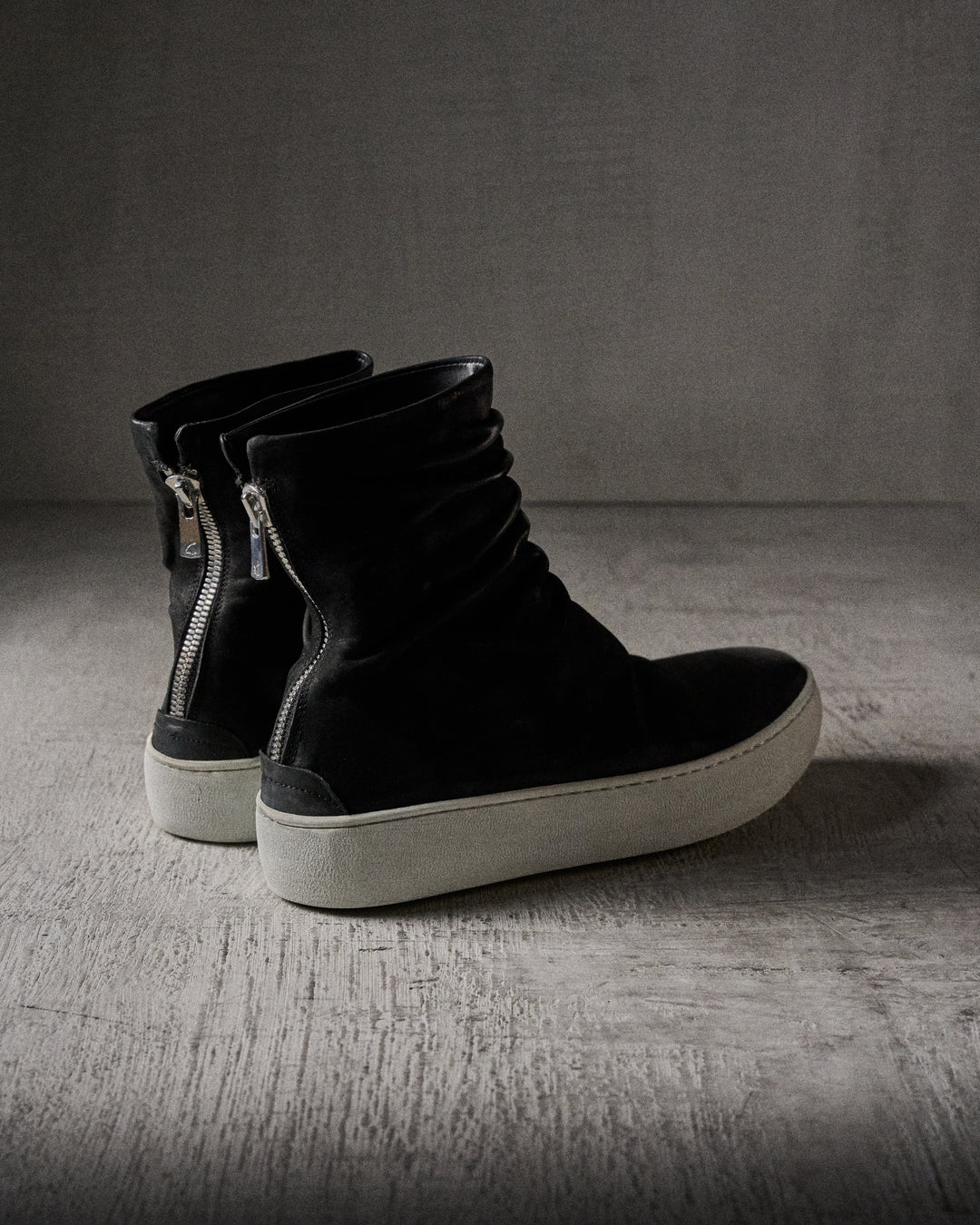 FARA waxed suede BLACK/WHITE