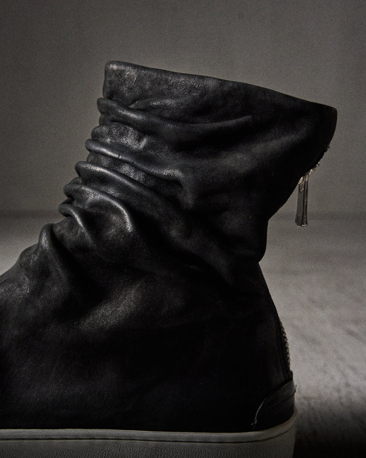 FARA waxed suede BLACK/WHITE