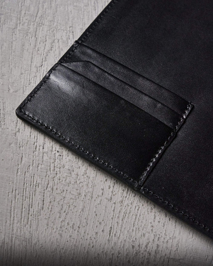 Portfolio unisex black leather portfolio detail view