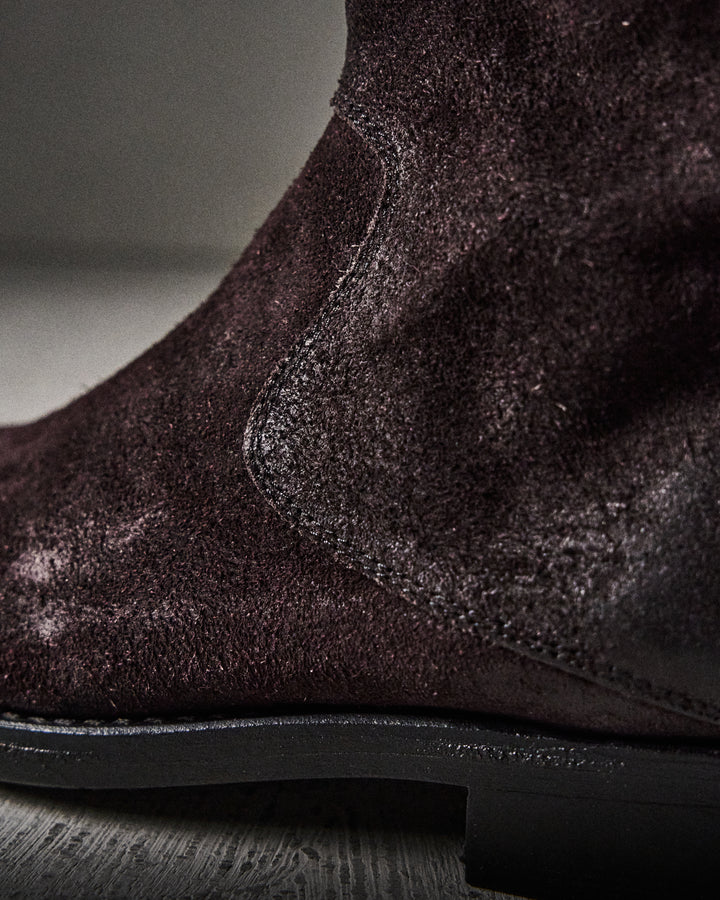 AUDLEY waxed suede FUDGE