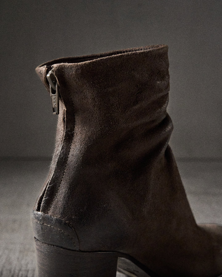 KENNA waxed suede DARK GREY