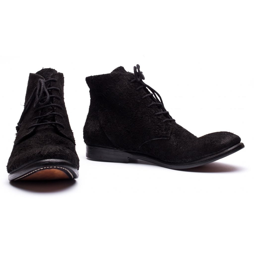 the last conspiracy ASK long haired suede Laced Boot 001 Black