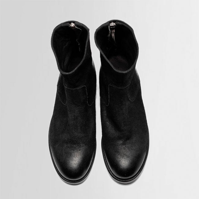 the last conspiracy AUDLEY waxed suede Zip Boot 001 Black