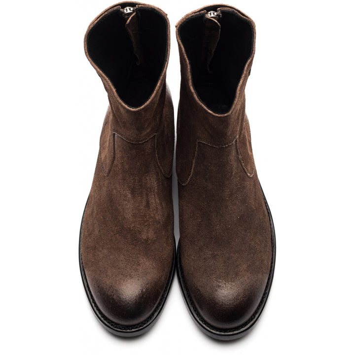 AUDLEY waxed suede DARK BROWN