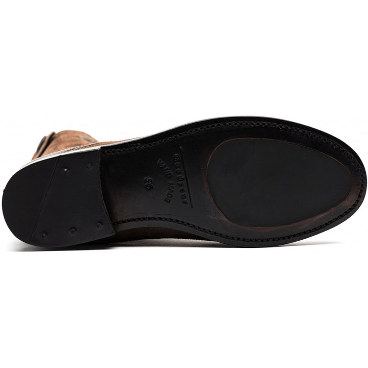 AUDLEY waxed suede DARK BROWN