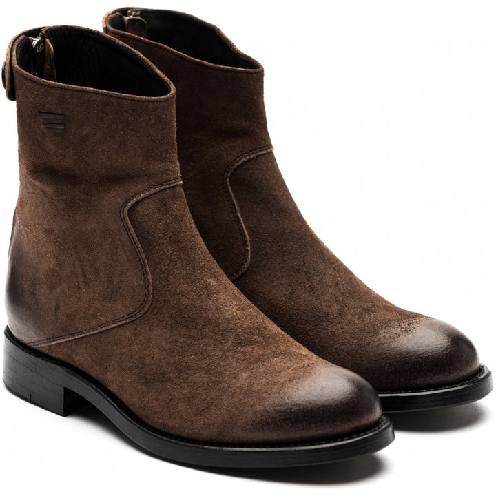 AUDLEY waxed suede DARK BROWN