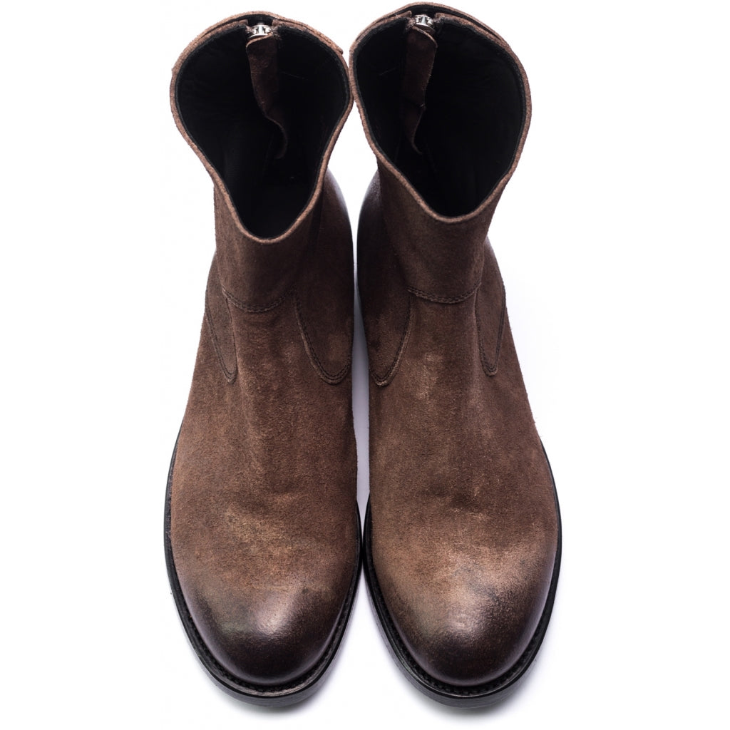 AUDLEY waxed suede DARK TOBACCO