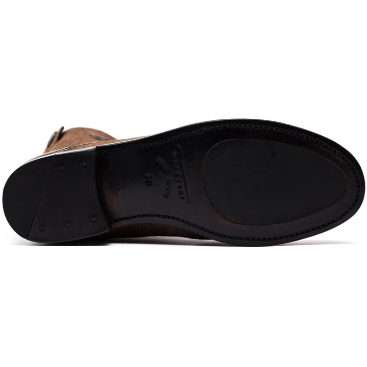 AUDLEY waxed suede DARK TOBACCO