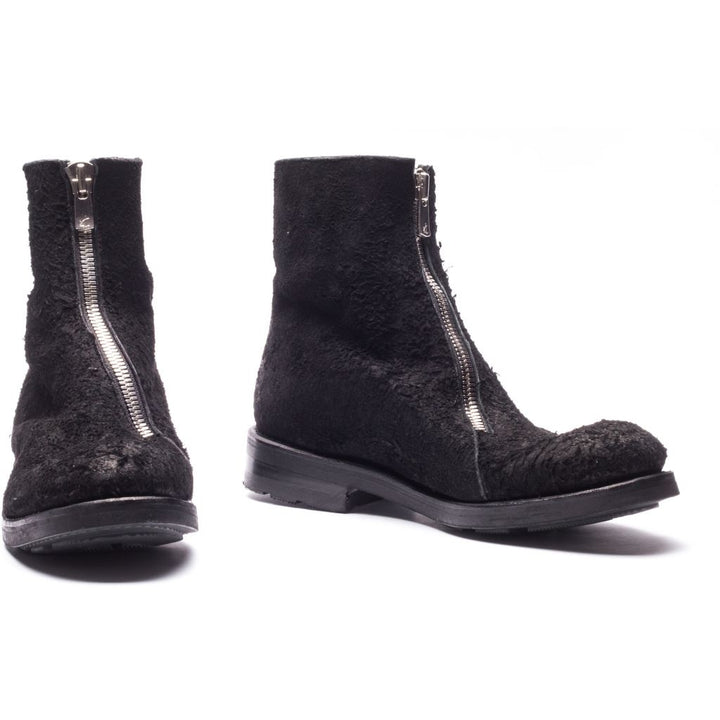 the last conspiracy GNA long haired suede Low Zip Boot 001 Black
