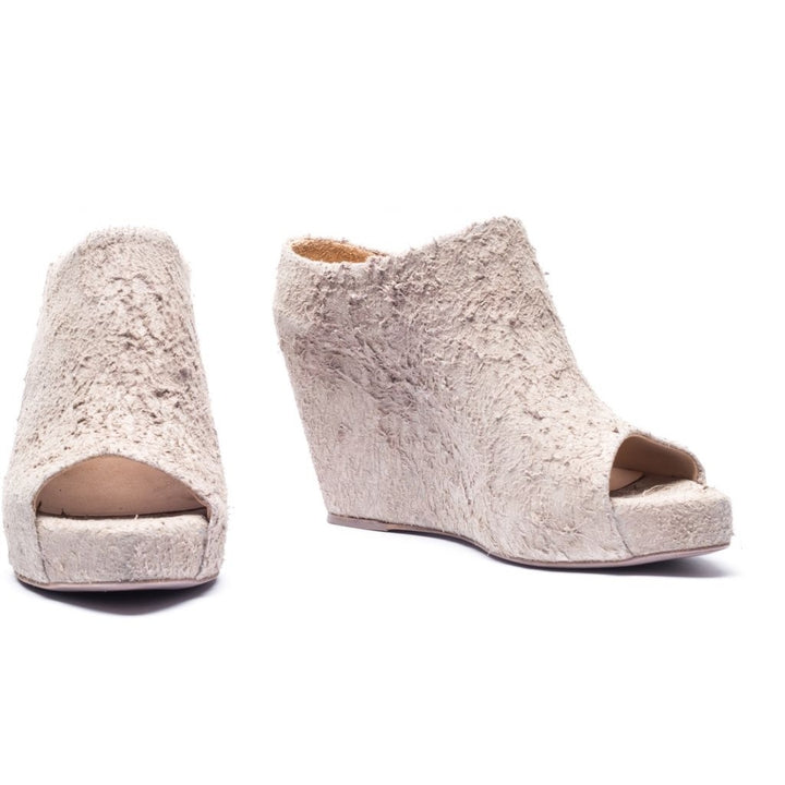 MAXIME long haired suede - Bone