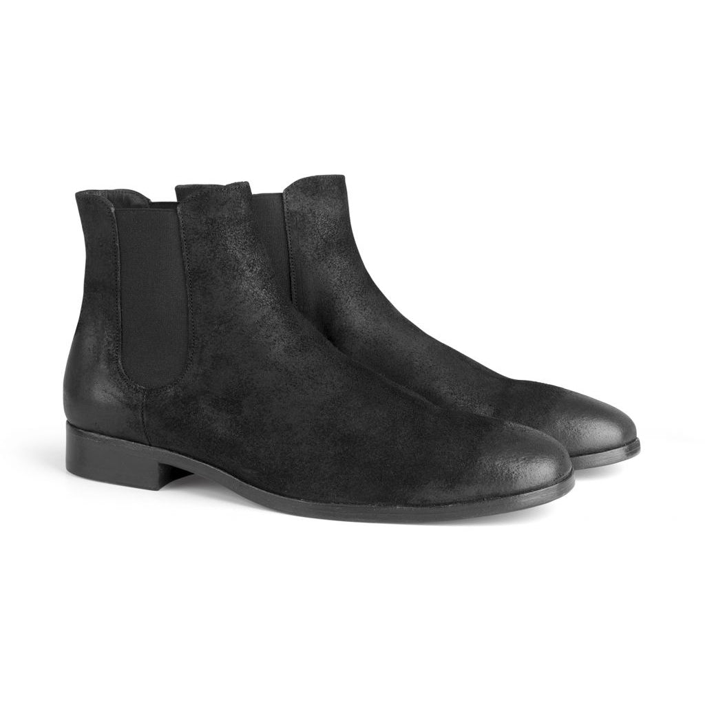the last conspiracy NANNI waxed suede Chelsea Boot 001 Black