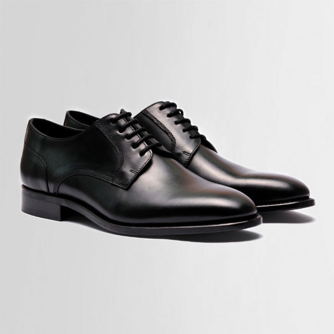 TLC Business STRATTON Derby plain leather Business 001 Black