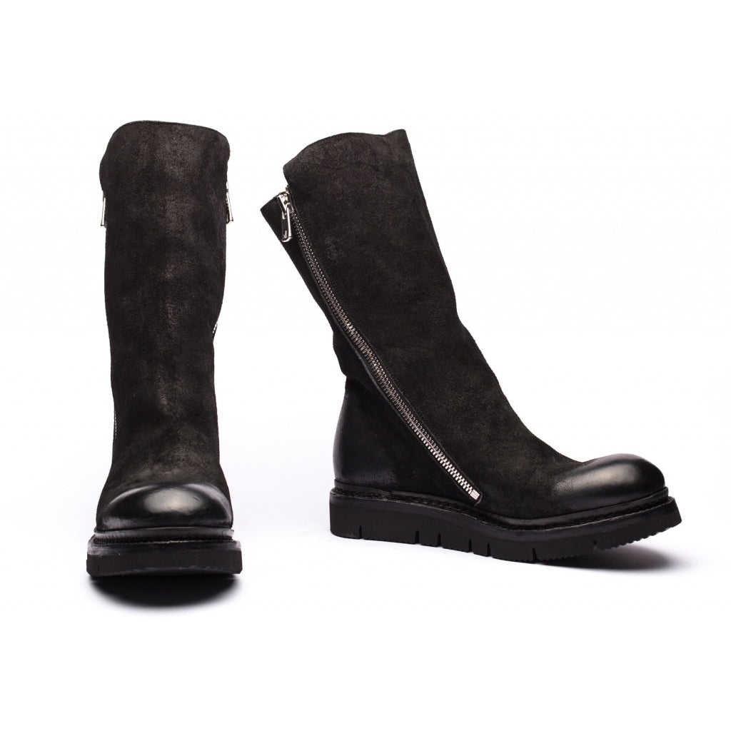 TWILLA waxed suede vibram - Black